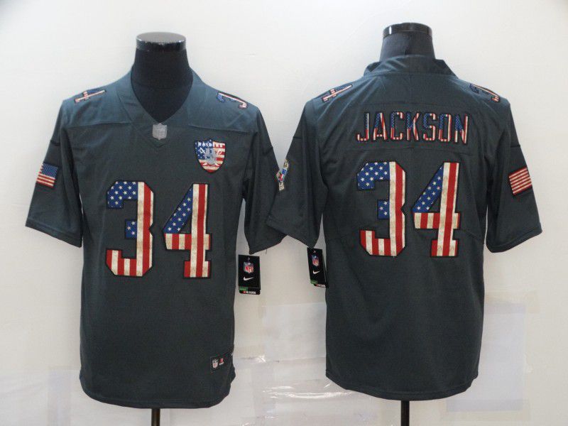 Men Oakland Raiders #34 Jackson Grey Nike Vapor Untouchable Limited 2020 NFL Nike Jerseys->chicago bears->NFL Jersey